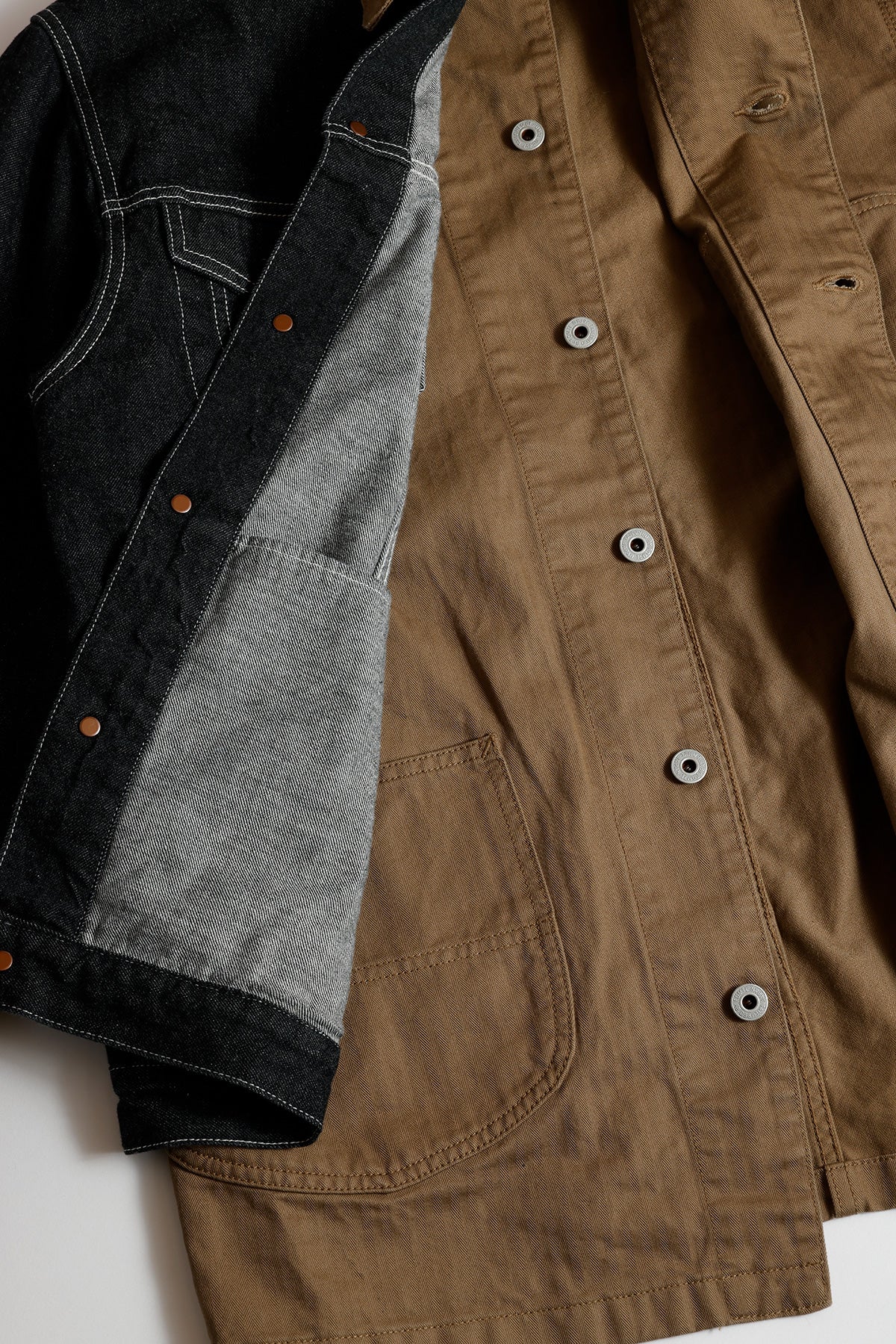 FUNDAMENTAL THIRD JACKET COVERALL RINSE-BROWN