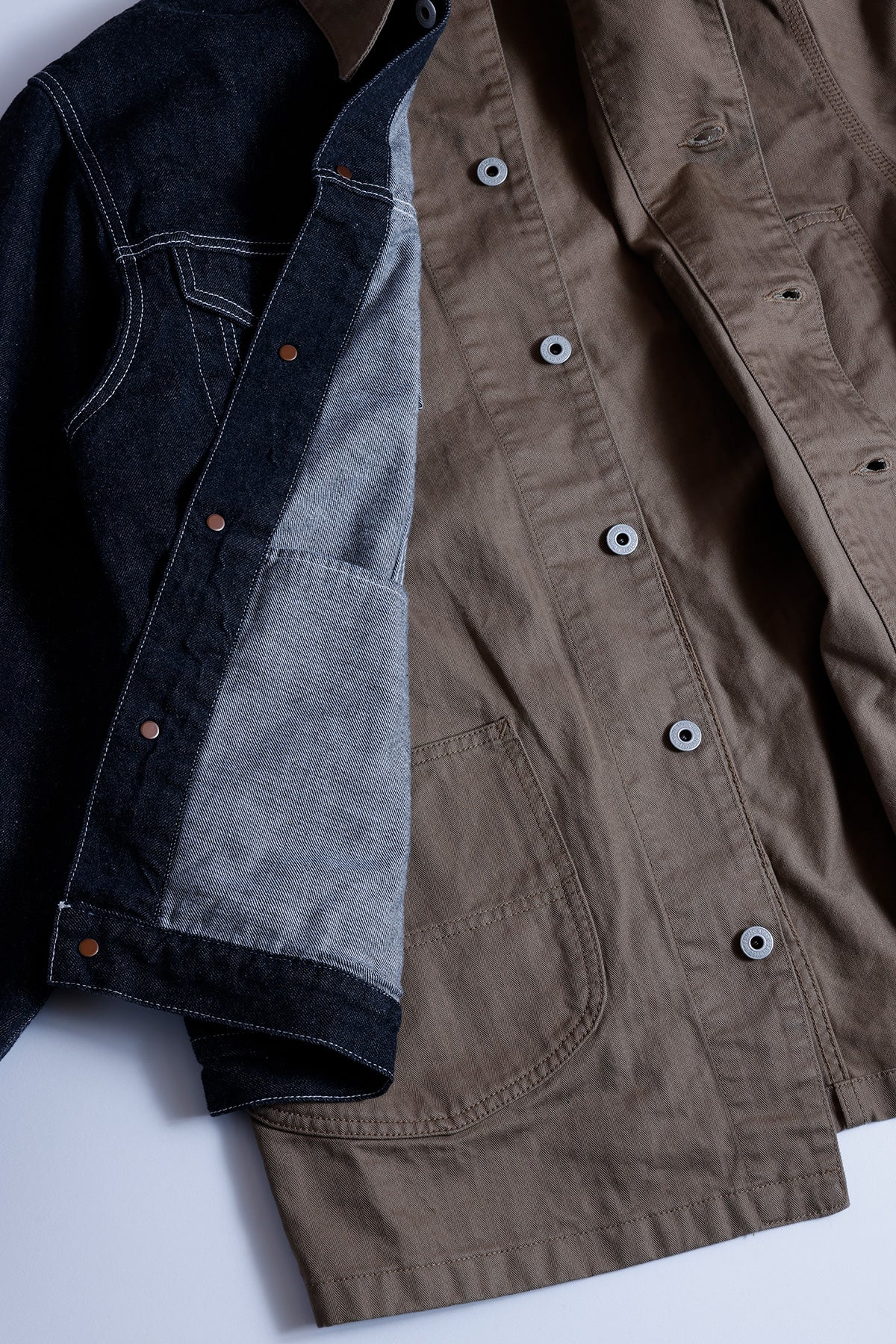 FUNDAMENTAL THIRD JACKET COVERALL RINSE-BROWN