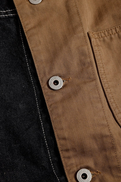 FUNDAMENTAL THIRD JACKET COVERALL RINSE-BROWN