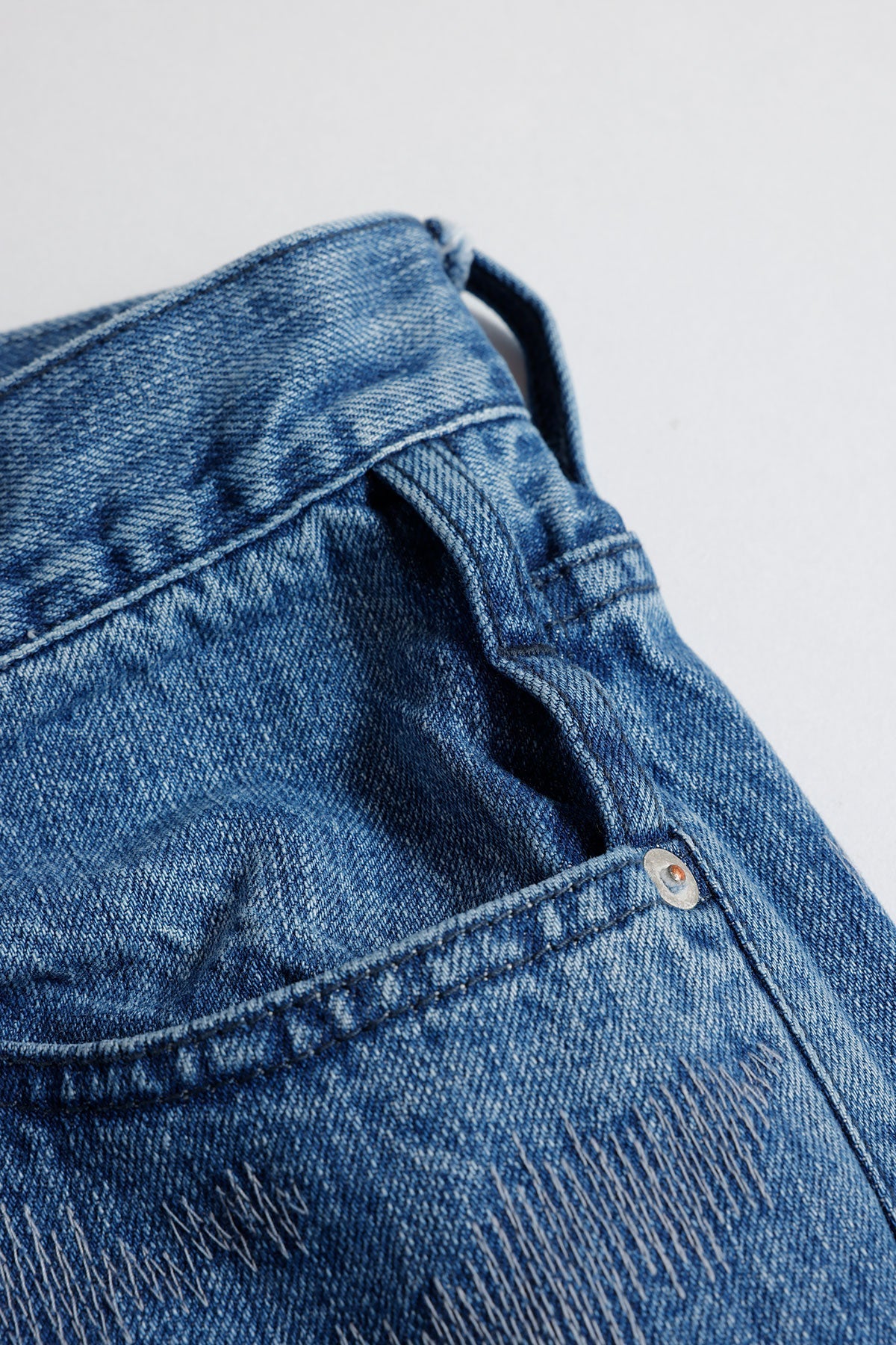 FUNDAMENTAL TIGER SASHIKO PANTS 3YR WASH-INDIGO