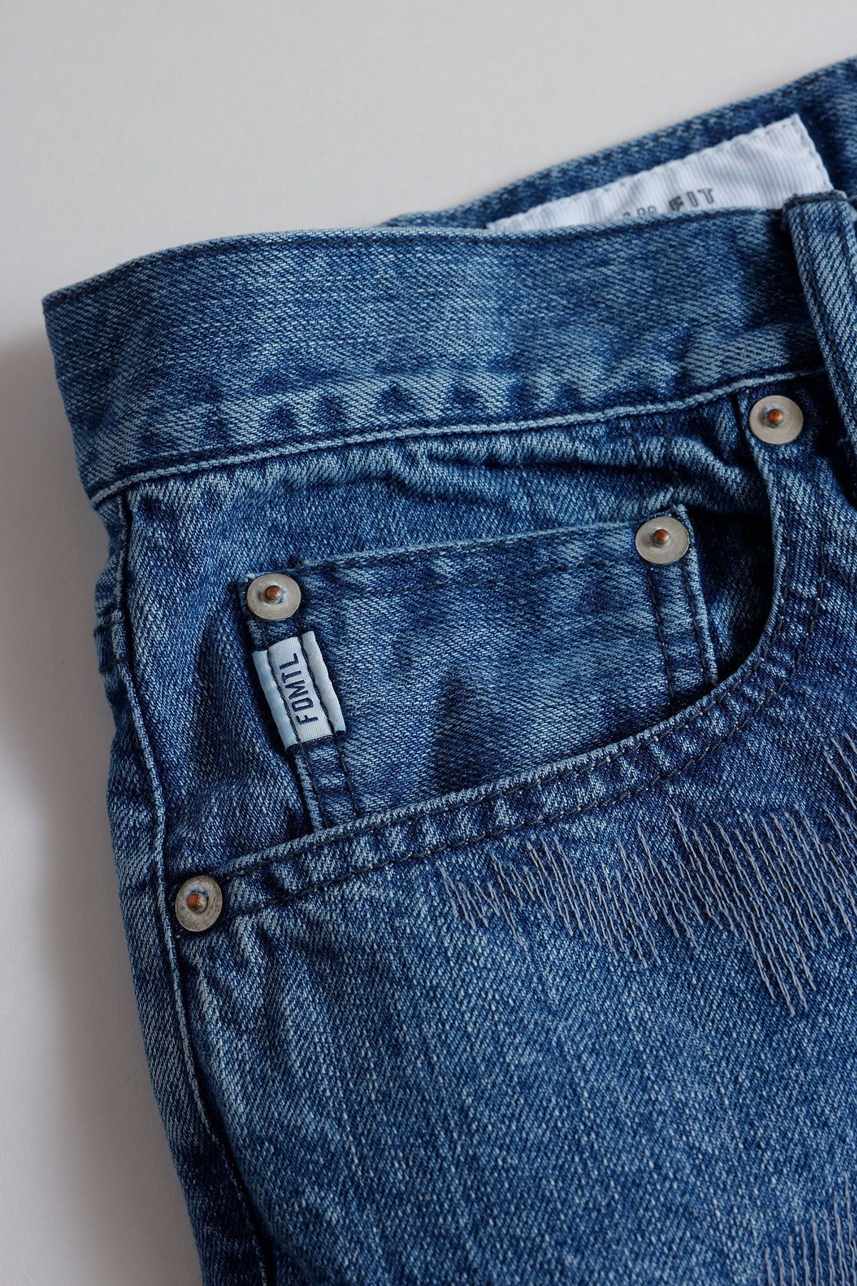 FUNDAMENTAL TIGER SASHIKO PANTS 3YR WASH-INDIGO