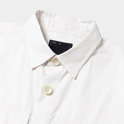 MEANSWHILE TRINITY CHAMBRAY SAFARI S/S SHIRT-WHITE