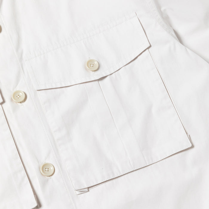 MEANSWHILE TRINITY CHAMBRAY SAFARI S/S SHIRT-WHITE