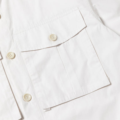 MEANSWHILE TRINITY CHAMBRAY SAFARI S/S SHIRT-WHITE