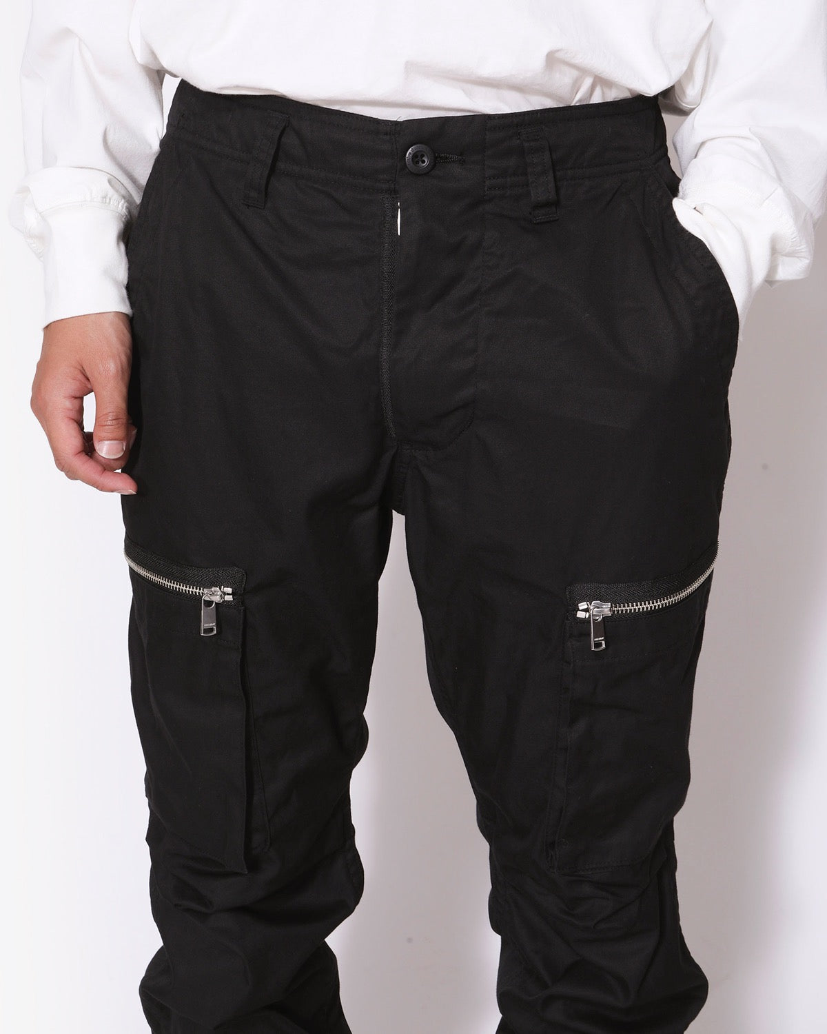 NONNATIVE TROOPER 6P TROUSERS COTTON GABARDINE-BLACK