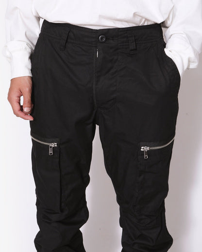 NONNATIVE TROOPER 6P TROUSERS COTTON GABARDINE-BLACK
