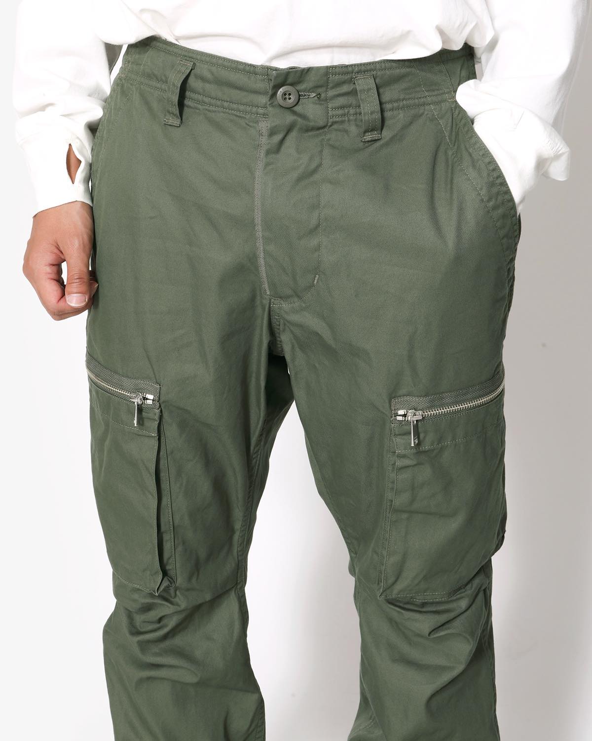 NONNATIVE TROOPER 6P TROUSERS COTTON GABARDINE-OLIVE