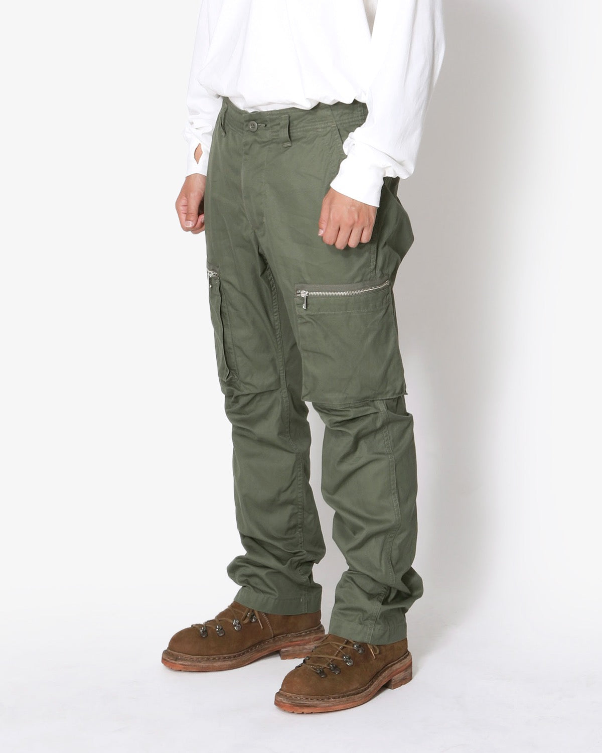 NONNATIVE TROOPER 6P TROUSERS COTTON GABARDINE-OLIVE