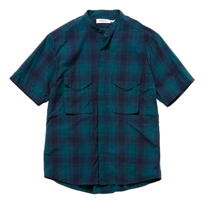 NONNATIVE TROOPER S/S SHIRT COTTON TYPEWRITER TARTAN CHECK-GREEN