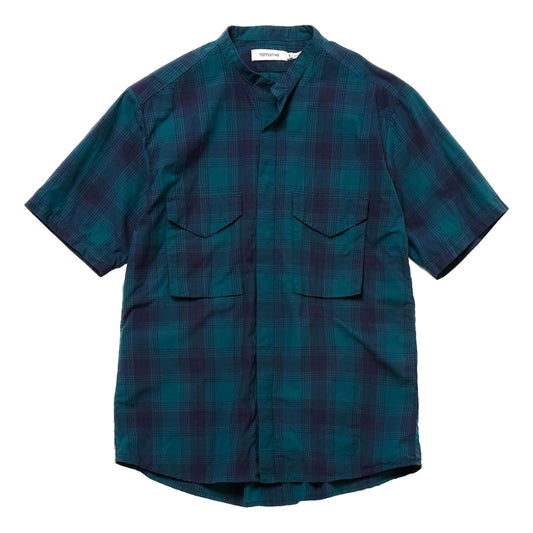 NONNATIVE TROOPER S/S SHIRT COTTON TYPEWRITER TARTAN CHECK-GREEN