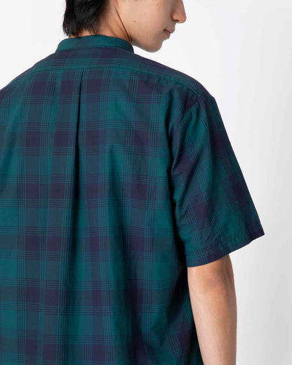 NONNATIVE TROOPER S/S SHIRT COTTON TYPEWRITER TARTAN CHECK-GREEN