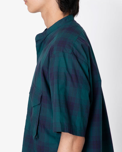 NONNATIVE TROOPER S/S SHIRT COTTON TYPEWRITER TARTAN CHECK-GREEN