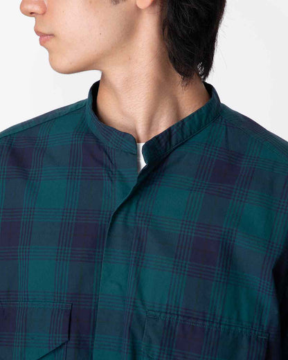 NONNATIVE TROOPER S/S SHIRT COTTON TYPEWRITER TARTAN CHECK-GREEN