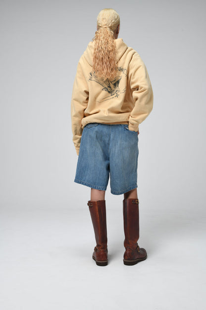 BOWWOW US ARMY DENIM SHORTS AGED-INDIGO