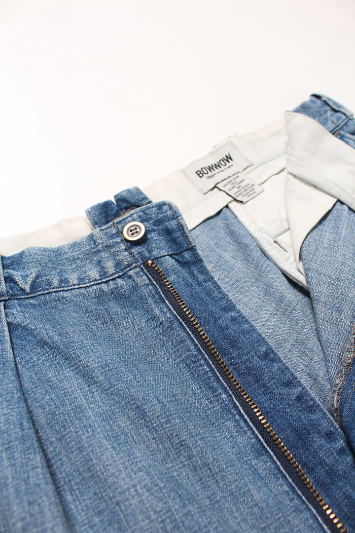 BOWWOW US ARMY DENIM SHORTS AGED-INDIGO