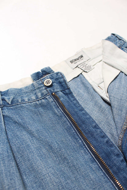BOWWOW US ARMY DENIM SHORTS AGED-INDIGO