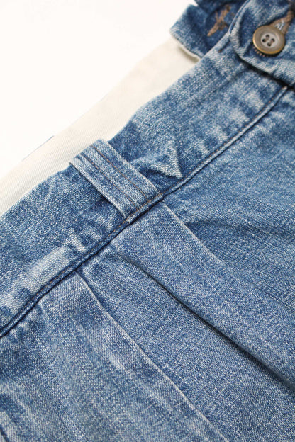 BOWWOW US ARMY DENIM SHORTS AGED-INDIGO