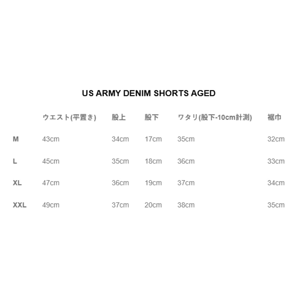 BOWWOW US ARMY DENIM SHORTS AGED-INDIGO