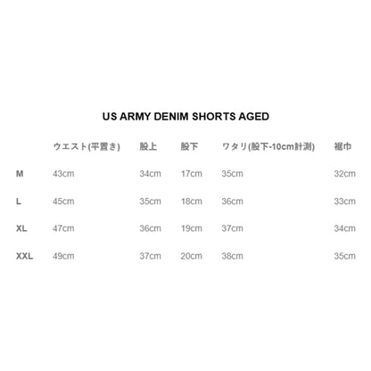 BOWWOW US ARMY DENIM SHORTS AGED-INDIGO