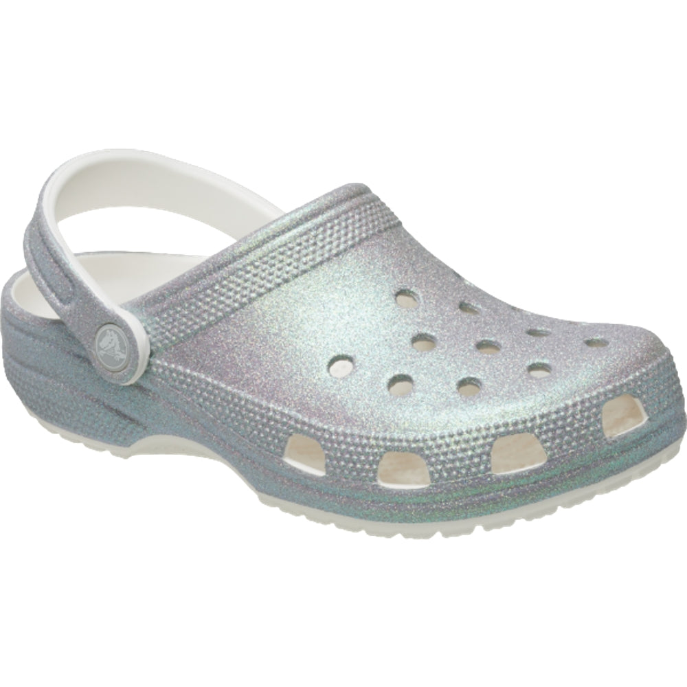 CROCS UNISEX CLASSIC IRIDESCENT GLITTER CG-WHITE
