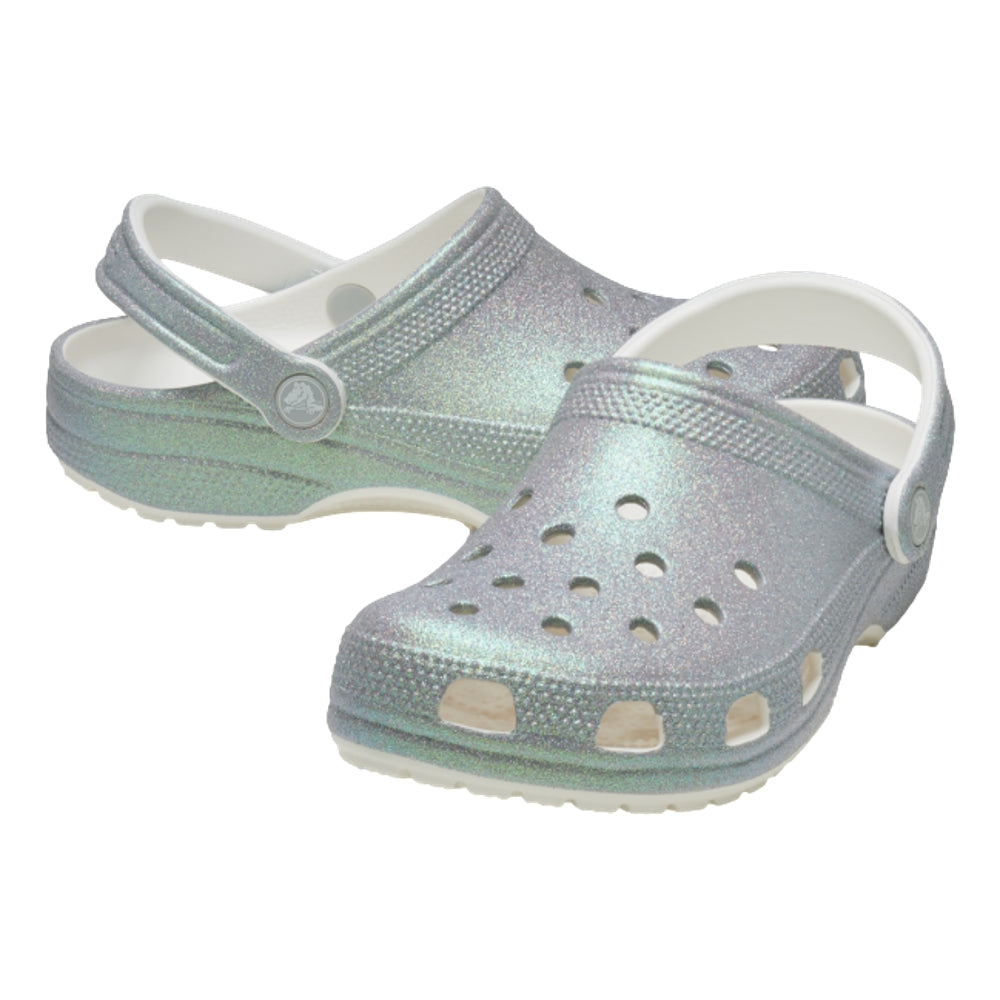CROCS UNISEX CLASSIC IRIDESCENT GLITTER CG-WHITE