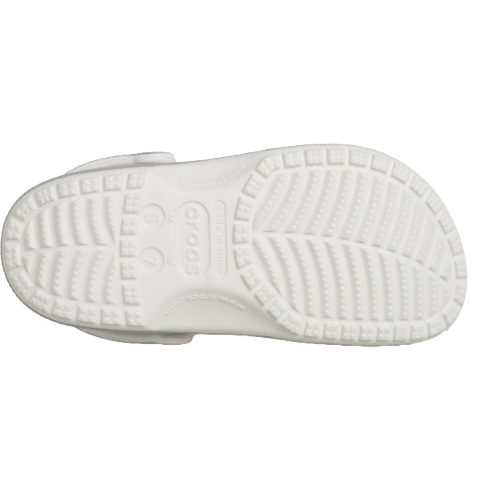 CROCS UNISEX CLASSIC IRIDESCENT GLITTER CG-WHITE