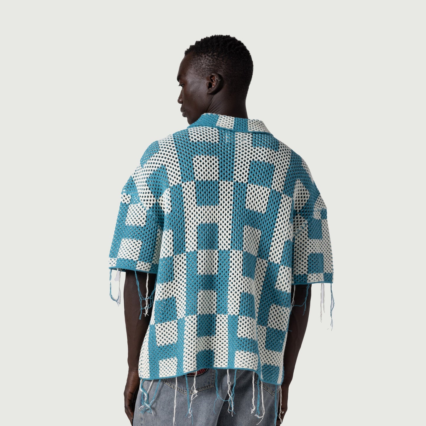 HONOR THE GIFT UNISEX CROCHET SS BUTTON DOWN-TEAL