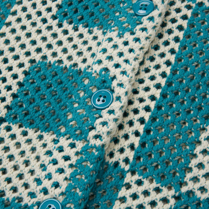 HONOR THE GIFT UNISEX CROCHET SS BUTTON DOWN-TEAL