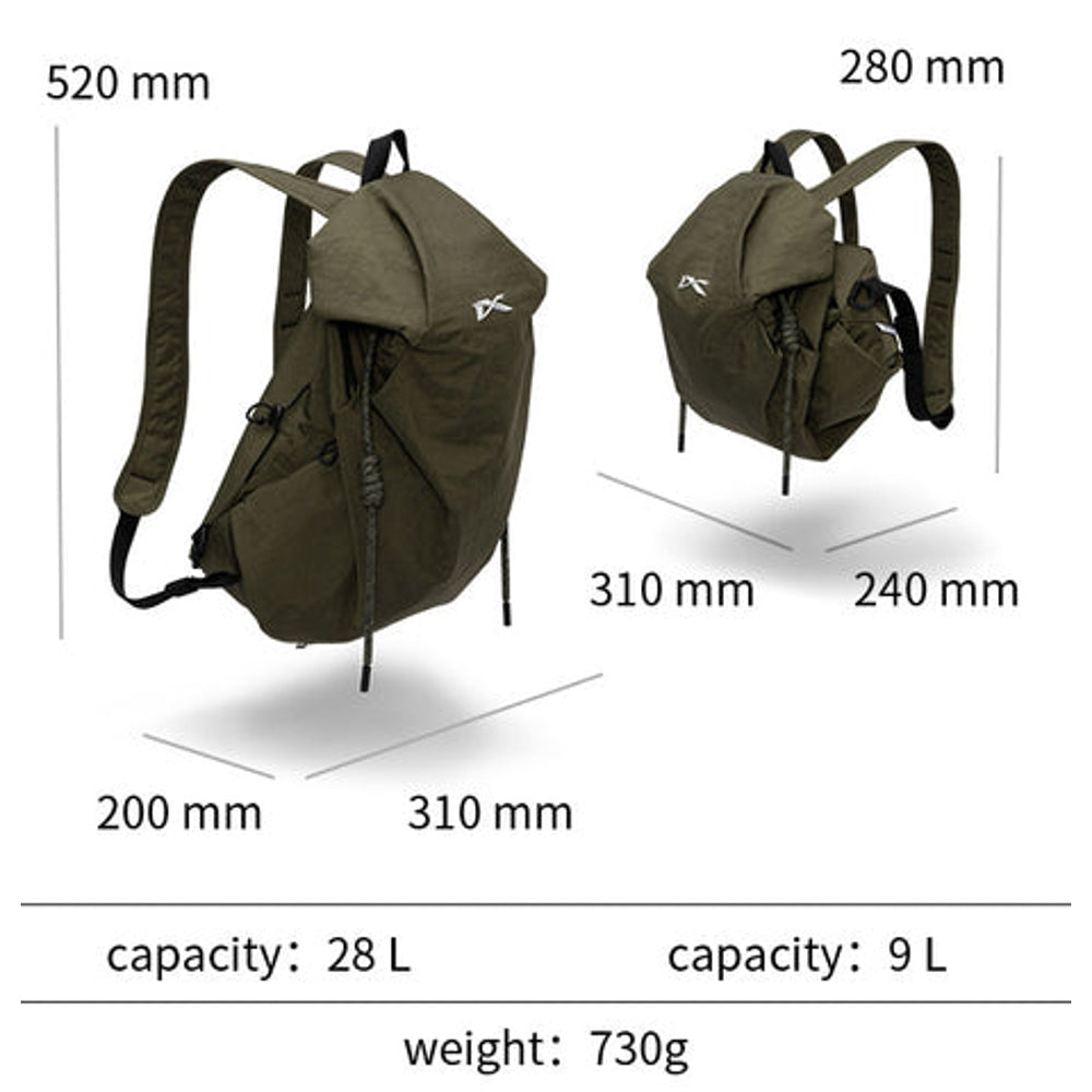 NIID VIA SERIES - MODIFIED OUTDOOR BACKPACK 9L-28L-OLIVER GREEN