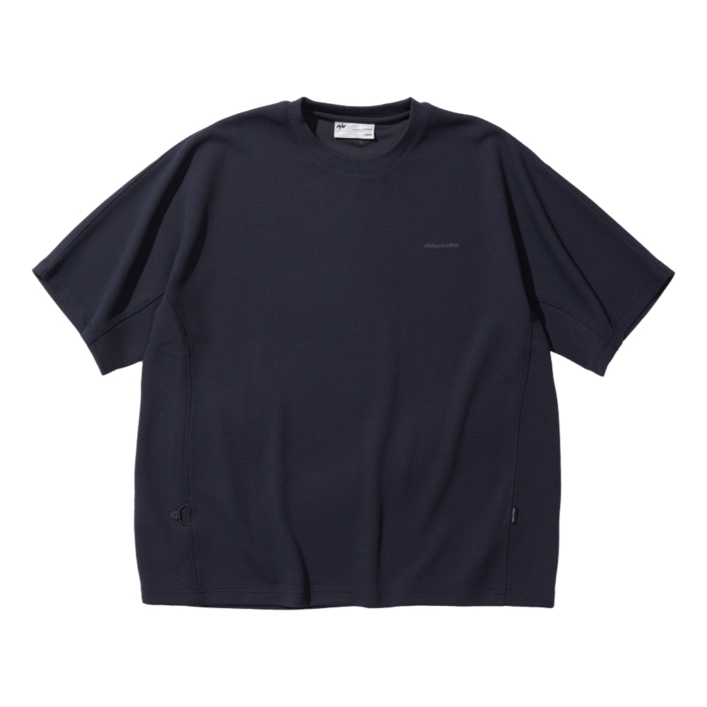 NINE POINT NINE VIEN WAFFLE TEE-DARK GREY