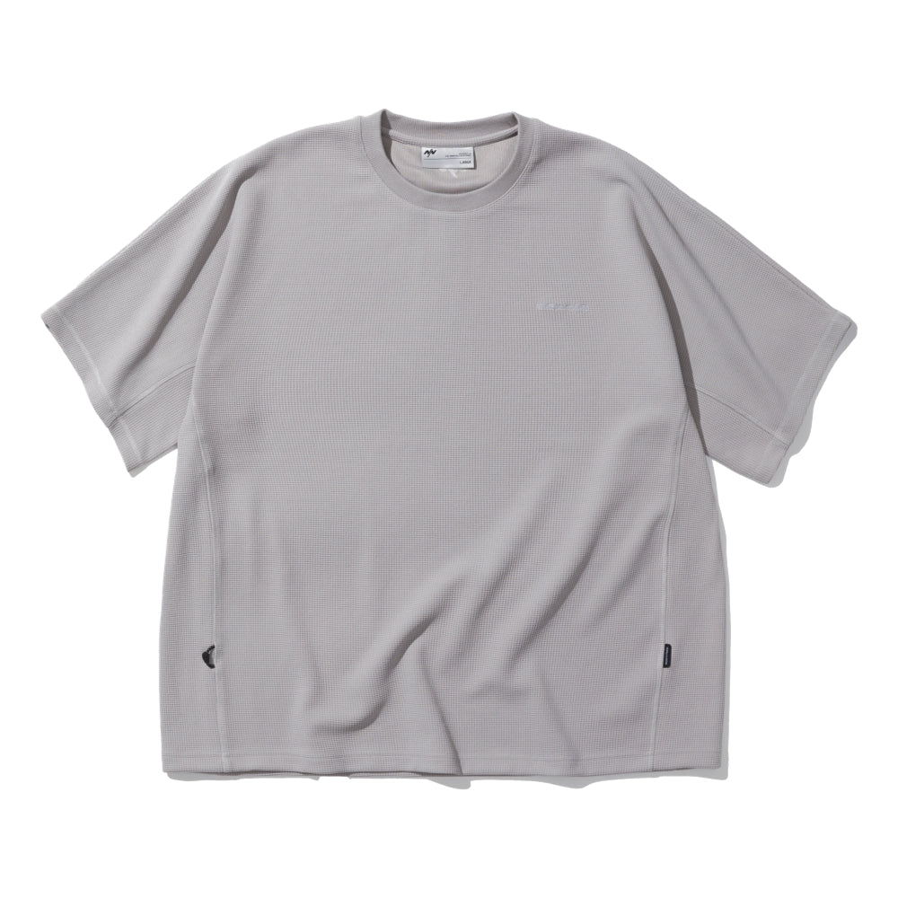 NINE POINT NINE VIEN WAFFLE TEE-LIGHT GREY