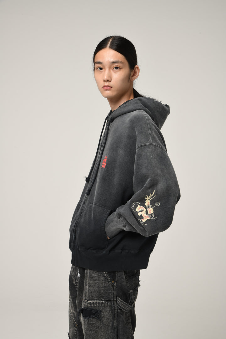 BOWWOW VIETNAM ZIP HOODIE AGED-BLACK – Open Dialogue