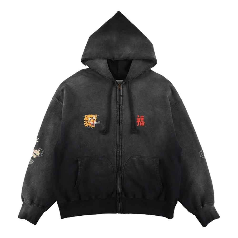 BOWWOW VIETNAM ZIP HOODIE AGED-BLACK