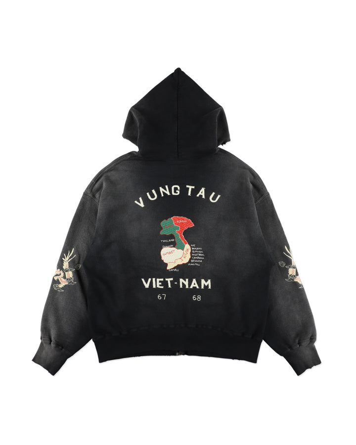トップス BOWWOW VIETNAM ZIP HOODIE AGED BOWWOW VIETNAM ZIP HOODIE AGED-BLACK – Open Dialogue