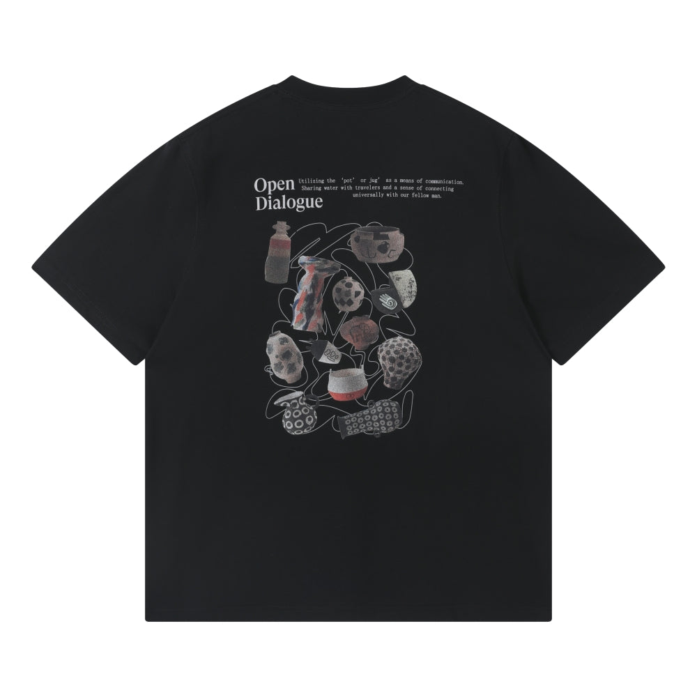 OPEN DIALOGUE VINTAGE VASE TEE-BLACK