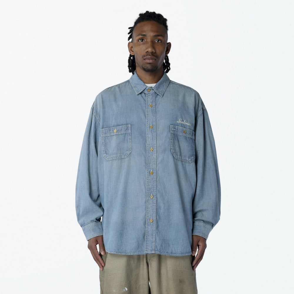 MADNESS VTG CHAMBRAY BD SHIRT (MADE IN JAPAN)-INDIGO