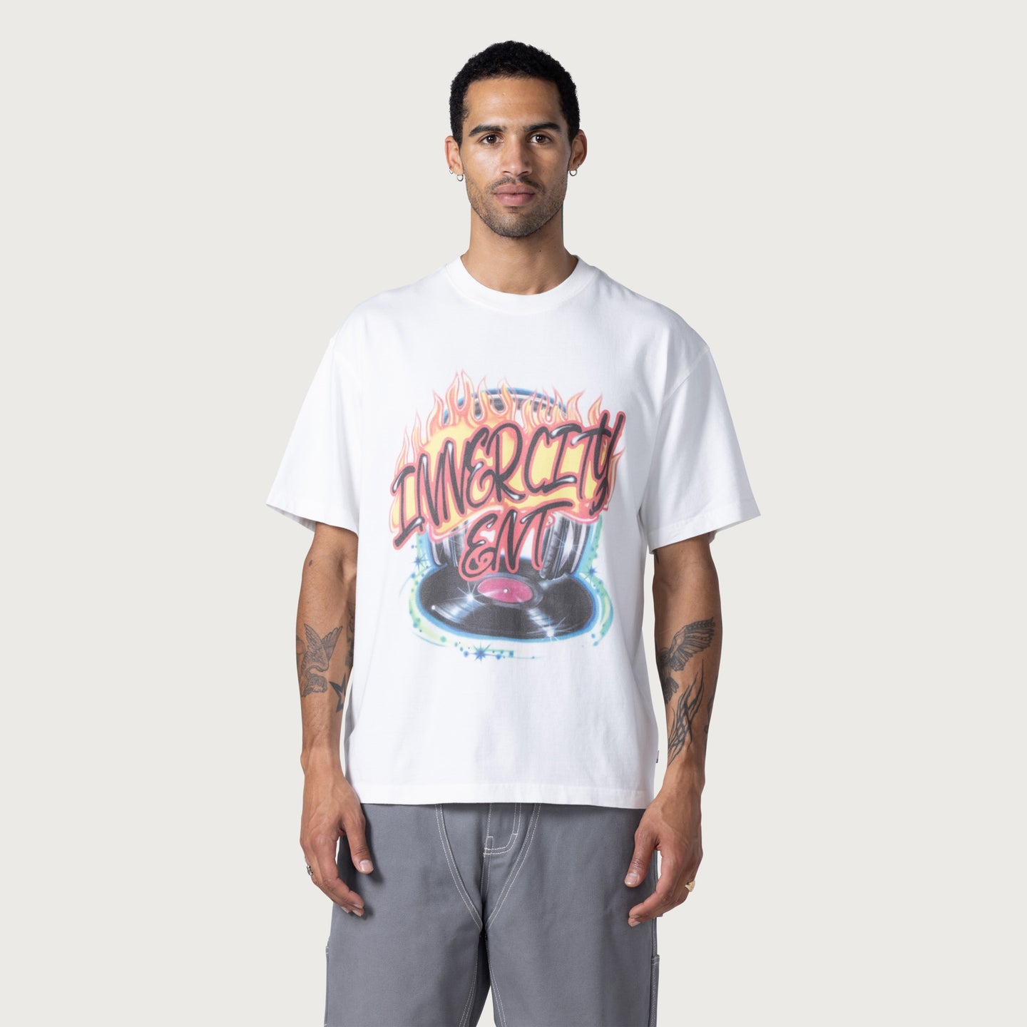 HONOR THE GIFT VINYL AIRBURSH T-SHIRT-WHITE