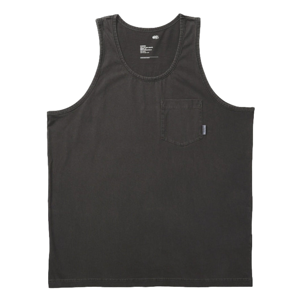 MADNESS WASHED POCKET PRINT TANK-CHARCOAL