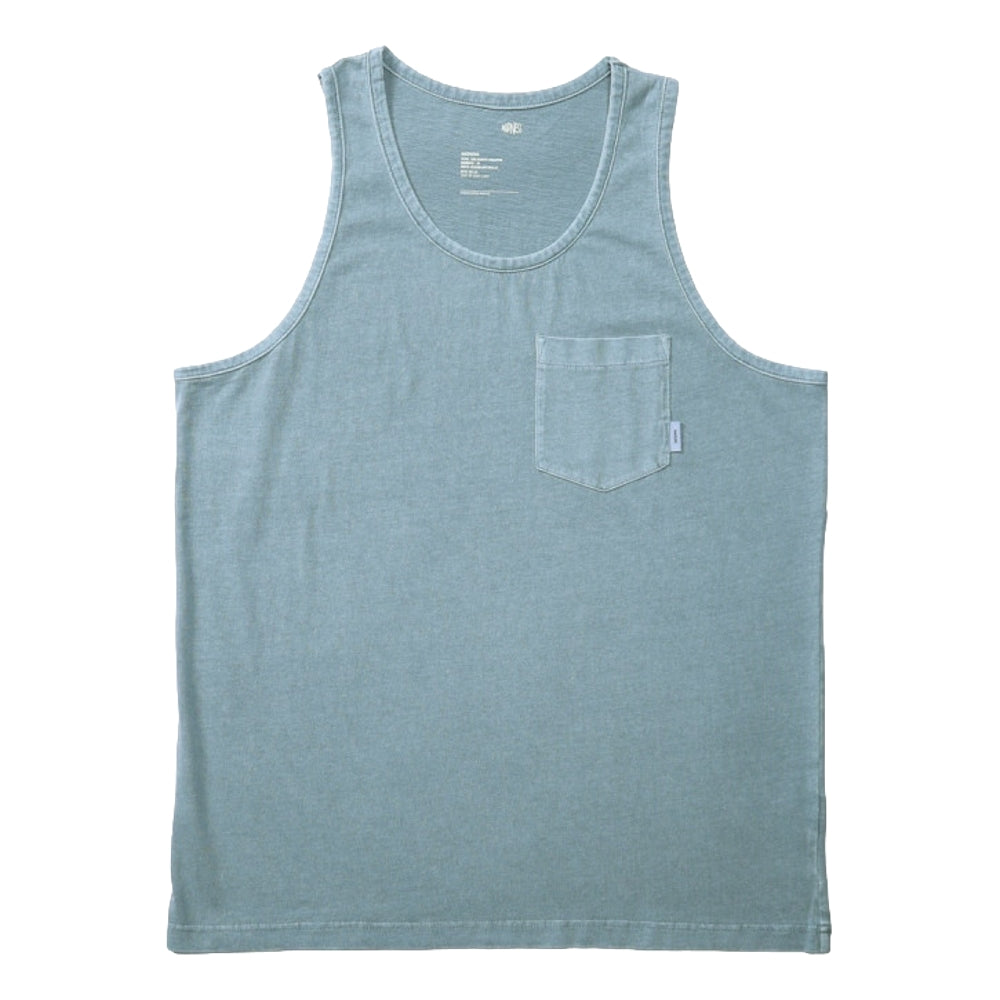 MADNESS WASHED POCKET PRINT TANK-LIGHT BLUE