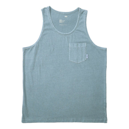 MADNESS WASHED POCKET PRINT TANK-LIGHT BLUE