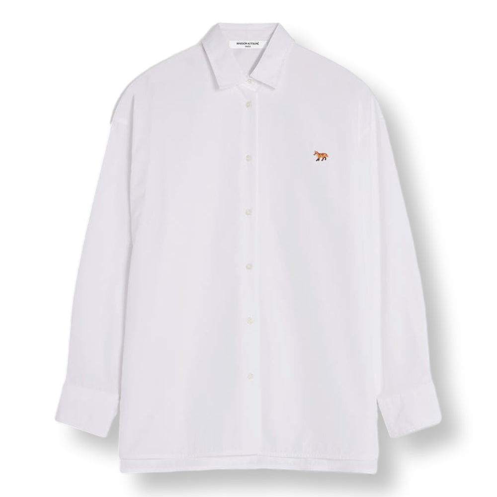 MAISON KITSUNE W BABY FOX CASUAL SHIRT-WHITE