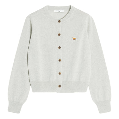 MAISON KITSUNE WOMEN'S BABY FOX MERINO REGULAR CARDIGAN-GREY