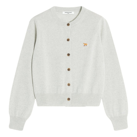 MAISON KITSUNE WOMEN'S BABY FOX MERINO REGULAR CARDIGAN-GREY