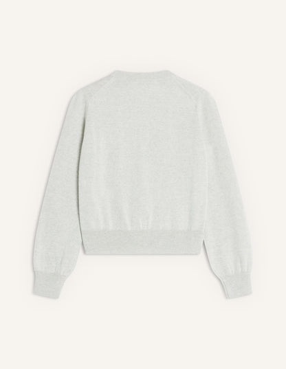 MAISON KITSUNE WOMEN'S BABY FOX MERINO REGULAR CARDIGAN-GREY