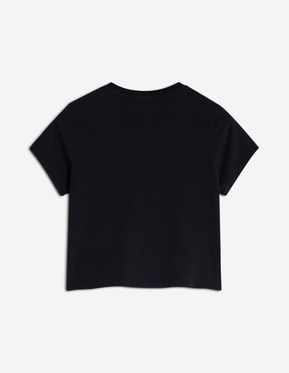 MAISON KITSUNE W BABY FOX PATCH BABY TEE-SHIRT-BLACK