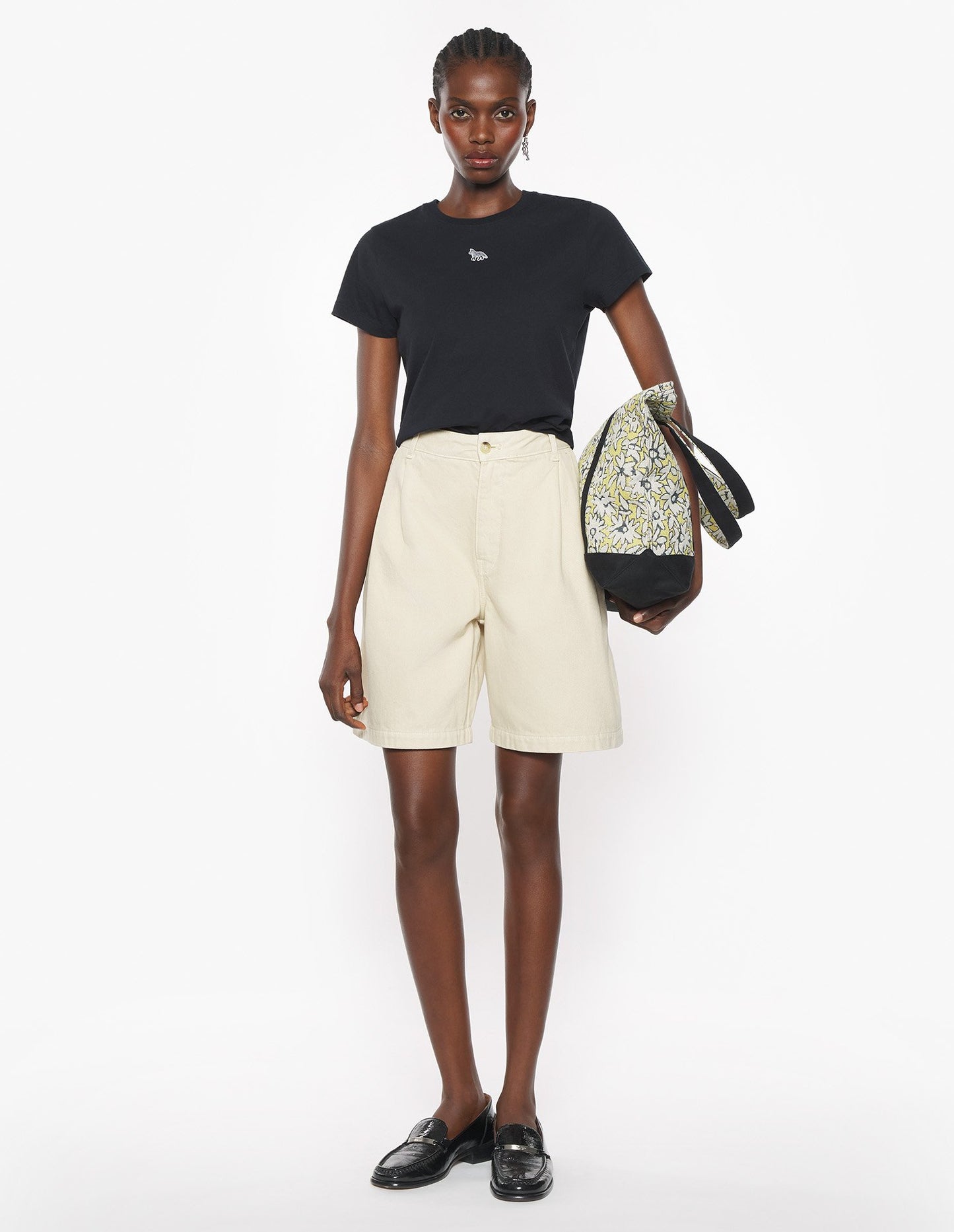 MAISON KITSUNE W BABY FOX PATCH BABY TEE-SHIRT-BLACK