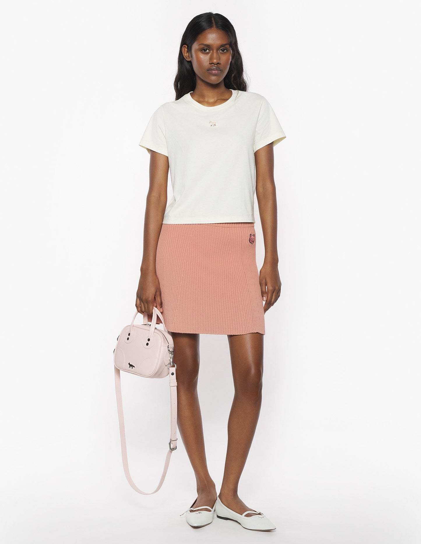 MAISON KITSUNE W BABY FOX PATCH BABY TEE-SHIRT-MARBLE