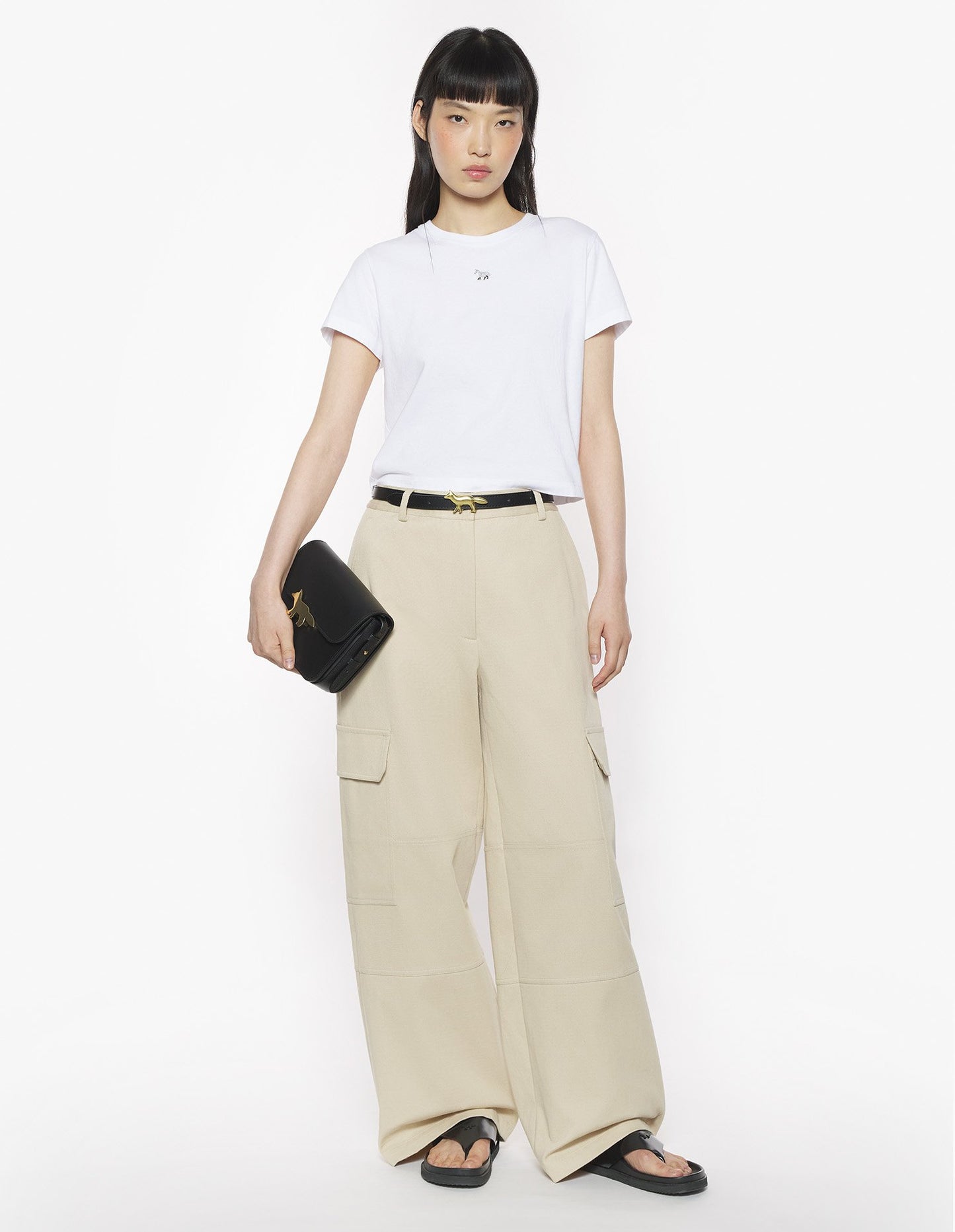 MAISON KITSUNE W BABY FOX PATCH BABY TEE-SHIRT-WHITE