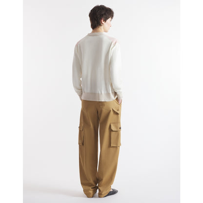 MAISON KITSUNE W BABY FOX PATCH COLOR BLOCK CARDIGAN-ROSE