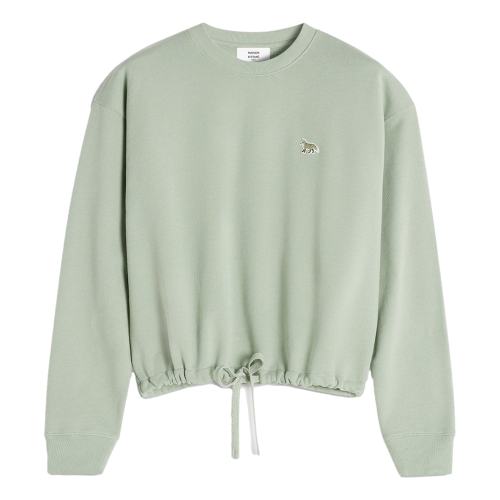 MAISON KITSUNE W BABY FOX PATCH DRAWSTRING COMFORT SWEATSHIRT-GREEN